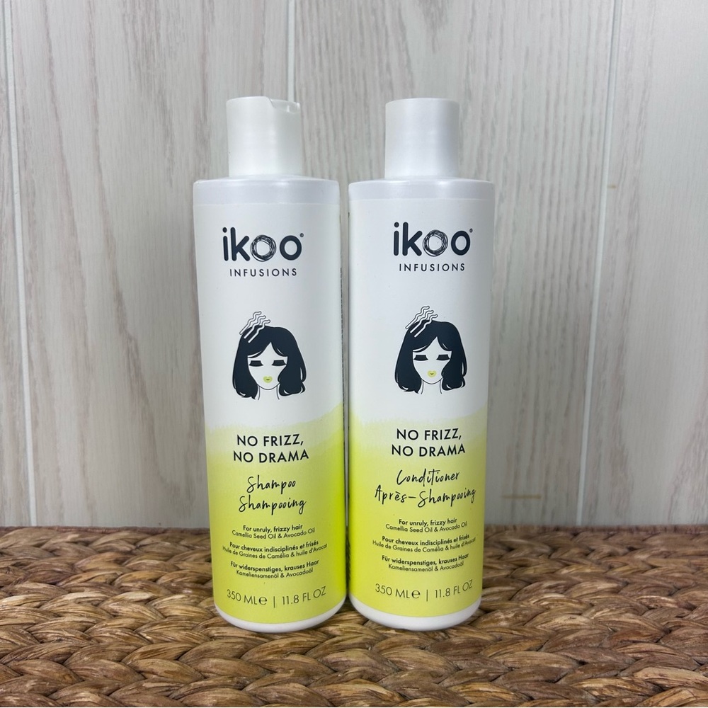 NEW ikoo Infusions No Frizz, No Drama Shampoo & Conditioner Set, 11.8oz